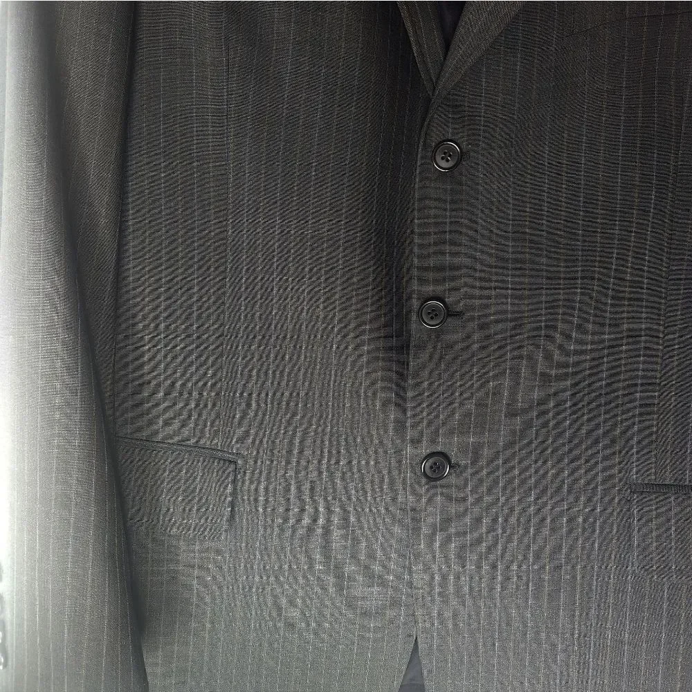 CoccoVino 52/ 44R Italy Gray Striped Pockets 3 Buttons Microwool Men's Blazer